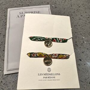 Sezane Floral Bracelet Set - Green and Yellow